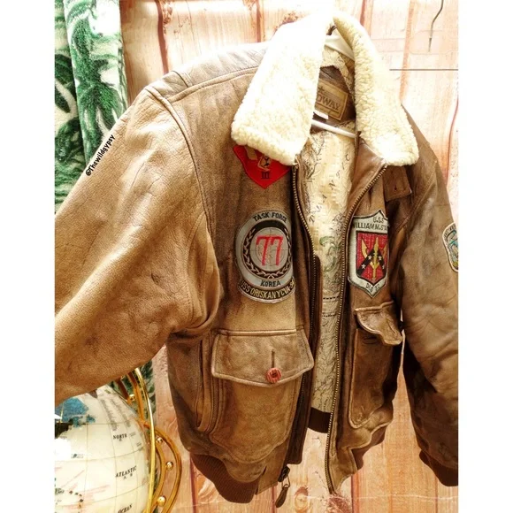 Sold π» Vintage flying tigers heavy weight leather flight jacket - Picture 3 of 11